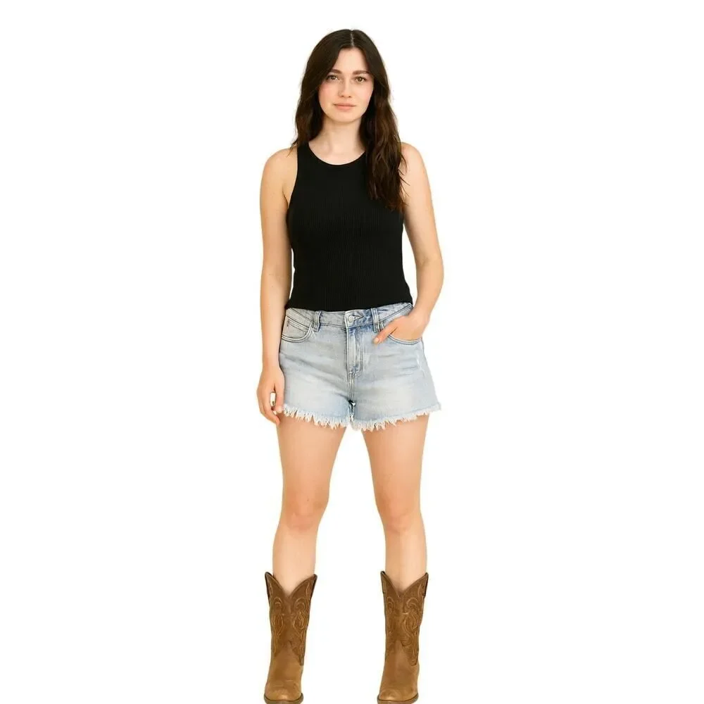 KUT FROM THE KLOTH Women's Jane High Rise Denim/Jean Long Short Blue Size 4